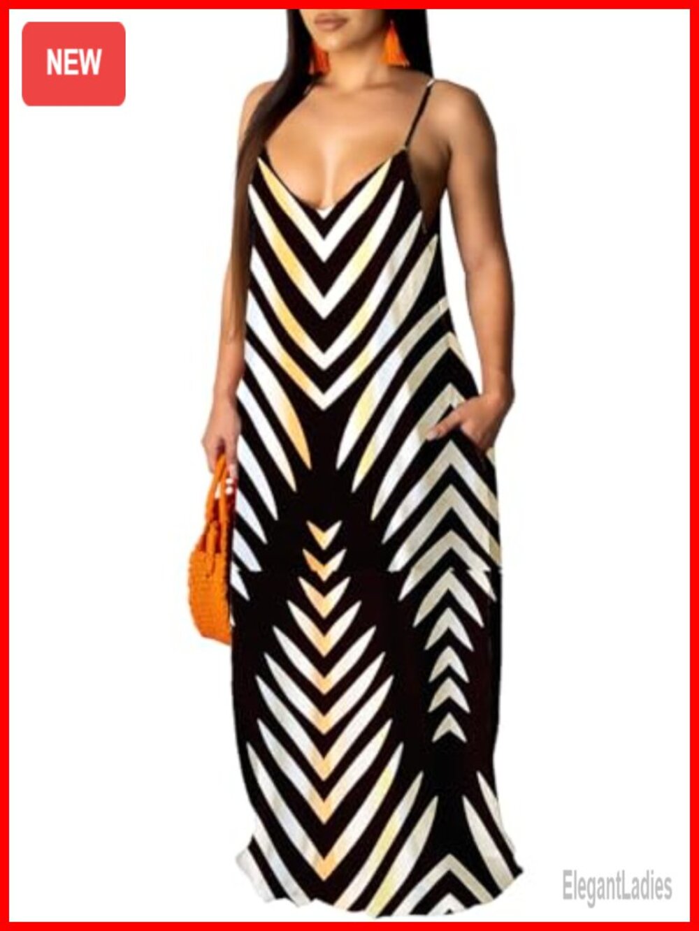 Women's Plus Size Maxi Dress Sleeveless Floral Sundress with Pockets